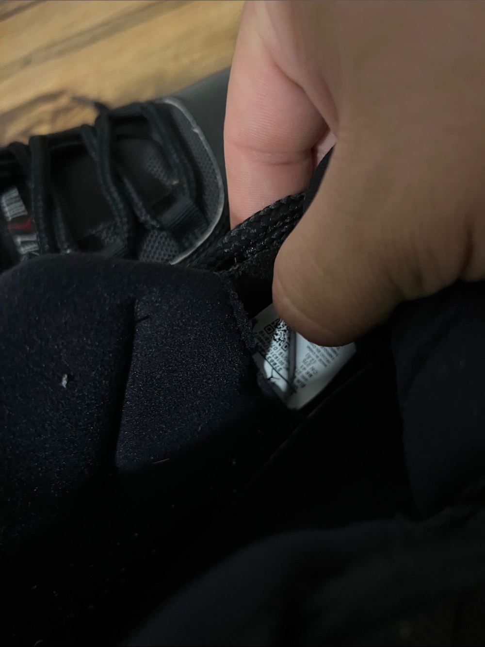 Jordan 11 Retro Playoff Bred Black and Red High-Top Sneakers - Picture 7 of 9